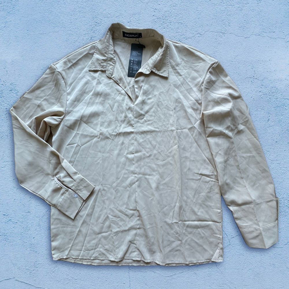 INCERUN TOP BLOUSE COLLAR LONG SLEEVE LOOSE Men-Women‎ size M